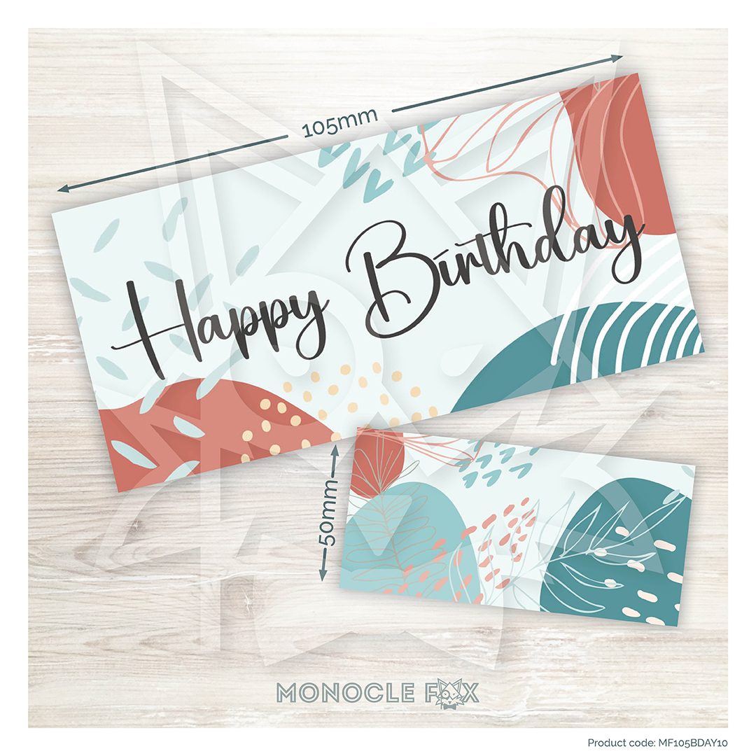 happy birthday pattern mint 105mm topper