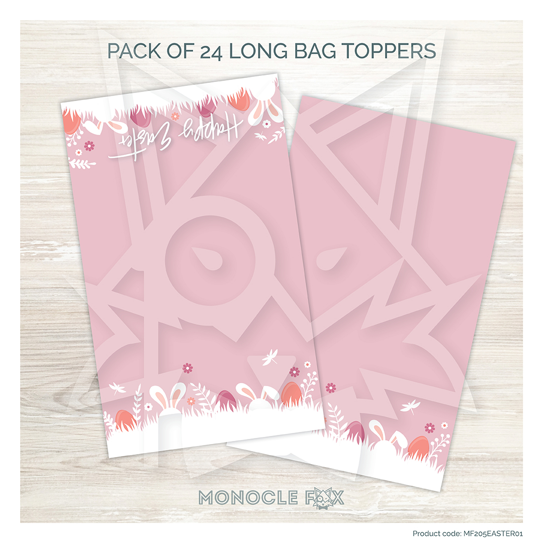 happy easter bag and topper in one pink